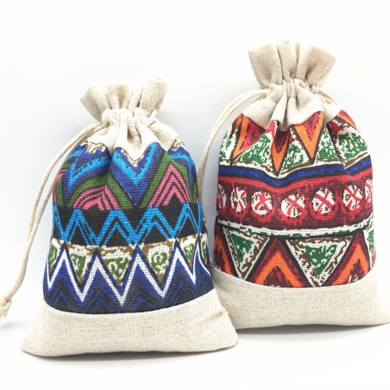 Cable Organizer Bag - Etnische Stijl Tas met Trekkoord Sieraden