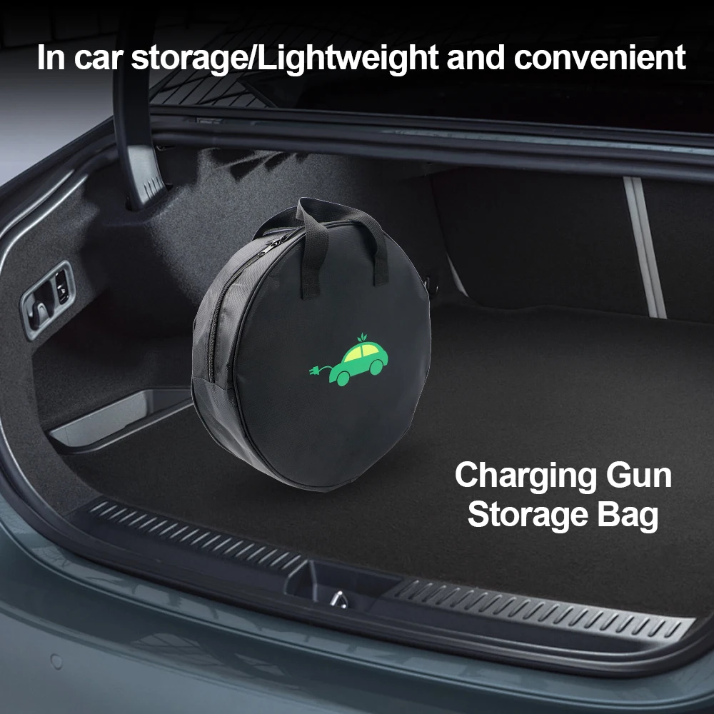Cable Organizer Bag - Duurzame ronde opbergtas voor autolaadkabels, waterdichte