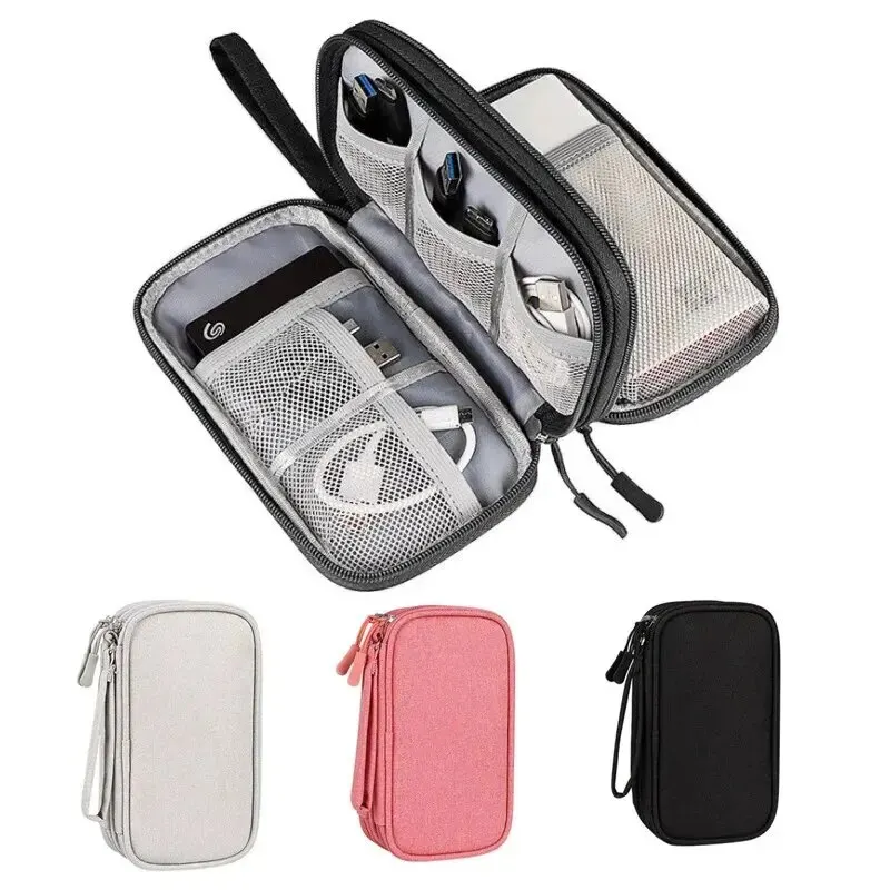 Cable Organizer Bag - 1 STKS Grijs/Zwart/Roze/Marineblauw NIEUWE Reisorganisator Tas