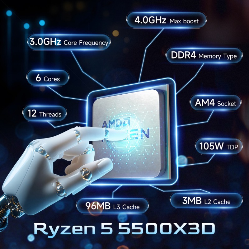 AMD Ryzen 5 5500X3D Gaming CPU - Amd Cpu Ryzen 5 recensie en prijs