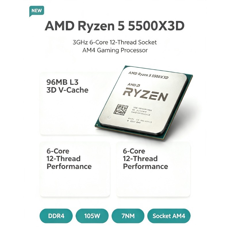AMD Ryzen 5 5500X3D Gaming CPU - Amd Cpu Ryzen 5 recensie en prijs