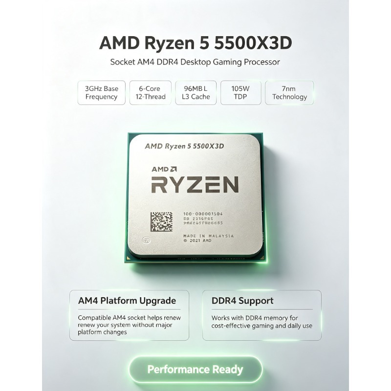 AMD Ryzen 5 5500X3D Gaming CPU - Amd Cpu Ryzen 5 recensie en prijs