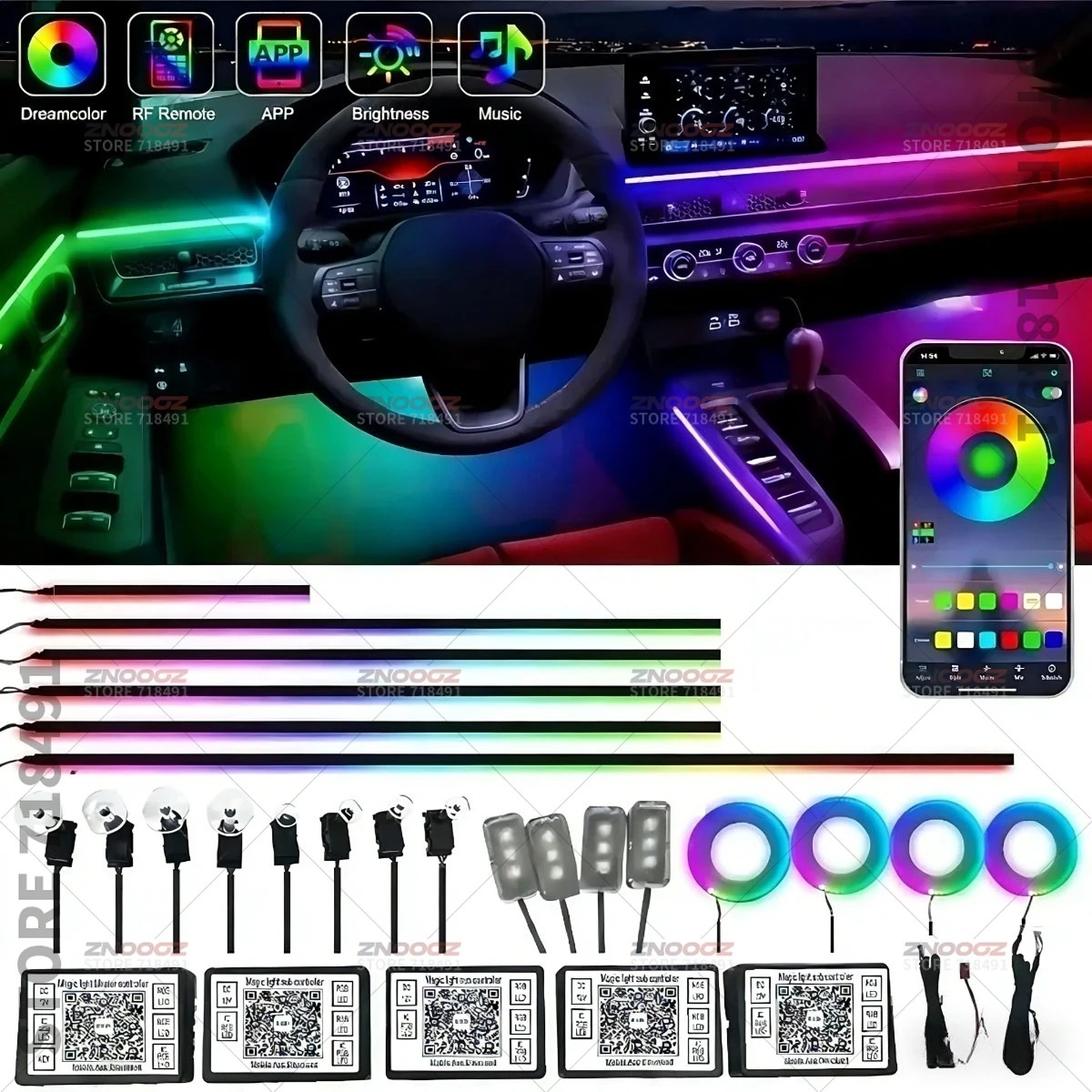 22-in-1 RGB auto-interieur acr - Tech Lighting Accessories recensie en prijs