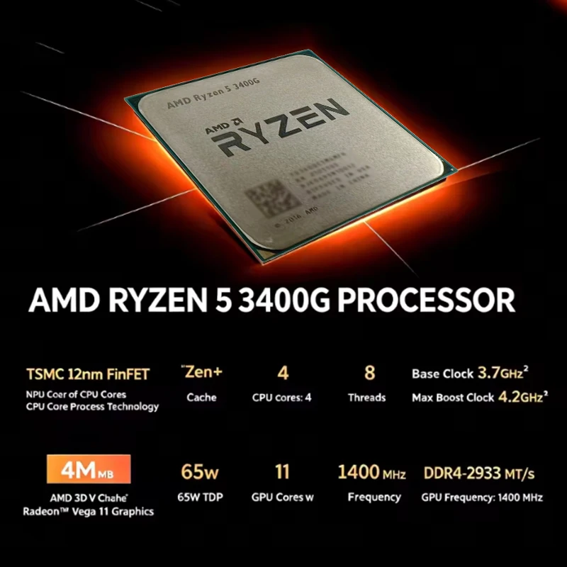 AMD Ryzen 5 3400G AM4 Desktop  - Amd Cpu Ryzen 5 recensie en prijs